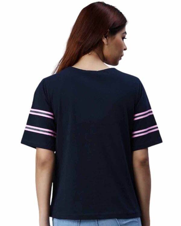 JUNEBERRY Women's Cotton Regular Fit Striped Half Sleeves T-Shirt - Image 2