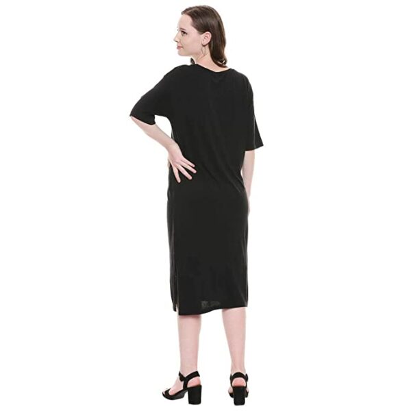 Kimiku Womens Round Neck Solid T-Shirt Dress - Image 2