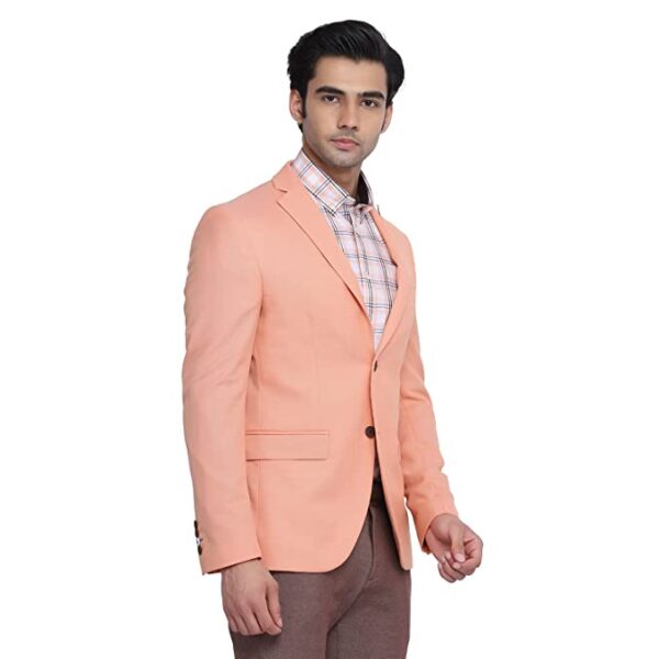 Grey Hook Men's Casual Notch Lapel Slim Fit Blazer-EJ-DO-CYAN2 - Image 2