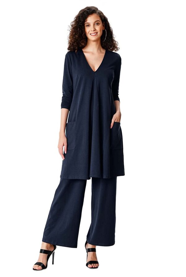 Zeps Clothing | Women's Cotton Knit Tunic And Pant Set