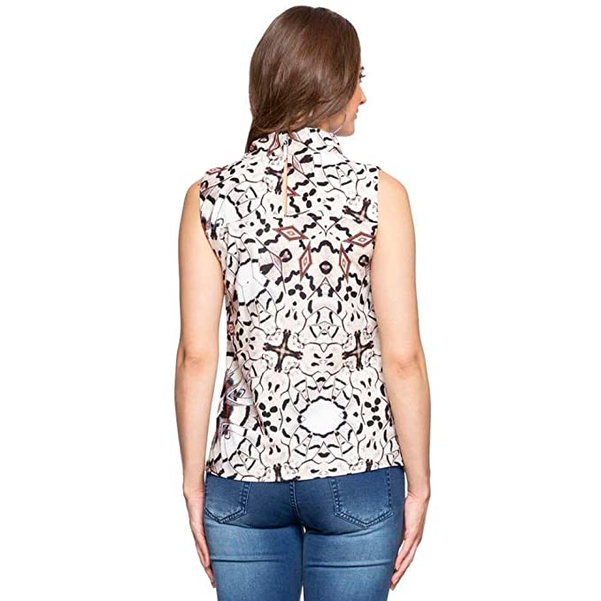 Kimiku Womens Cowl Neck Printed Top - Image 2