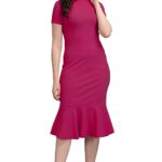 PURVAJA Women's Midi Bodycon Dress