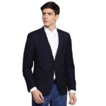 Brown Men Slim Fit Cotton Black Formal Blazer (8901234166895_$P)