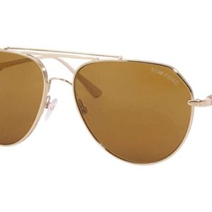 FT0670-28E Sunglasses Gold Frame w/Brown Lens 61mm