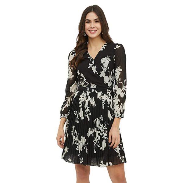 Klepa Women's Polyester A-Line Knee-Length Dress