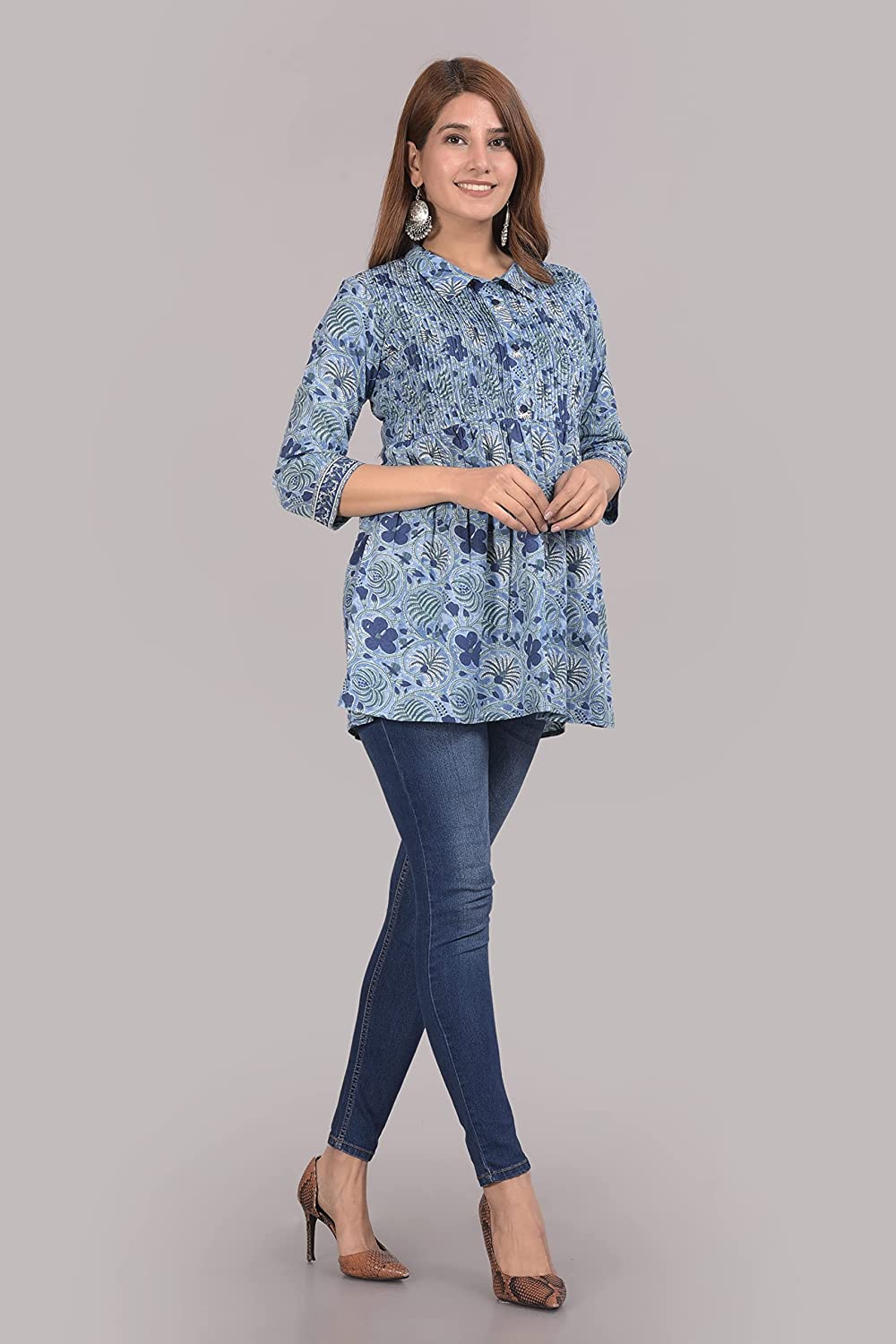 COTLAND Fashions Jaipuri Cotton Casual Stylish Printed Peplum Top for Women - Image 4