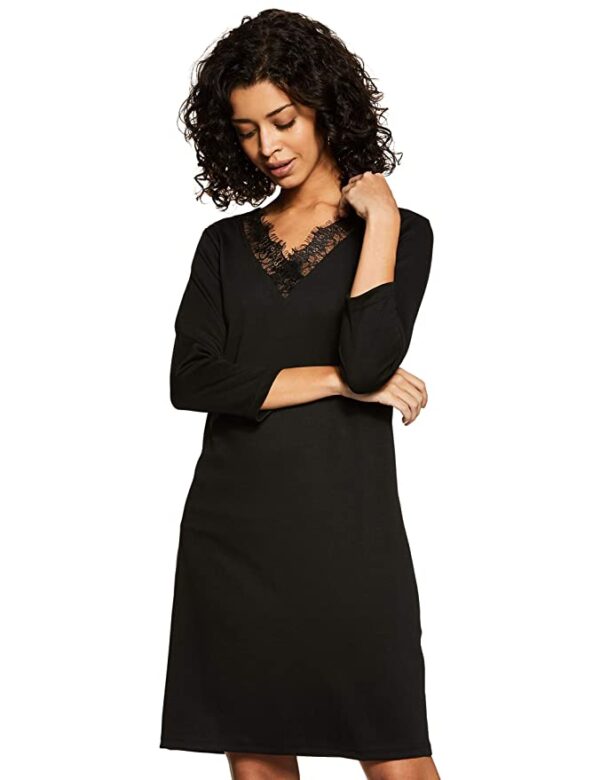 Kimiku Women's Synthetic A-Line Knee-Length Dress