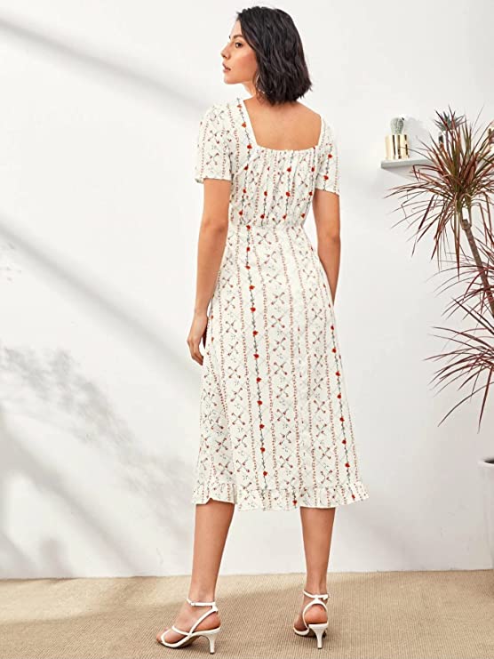 Lyno Women's Polyester A-Line Below The Knee Dress - Image 3