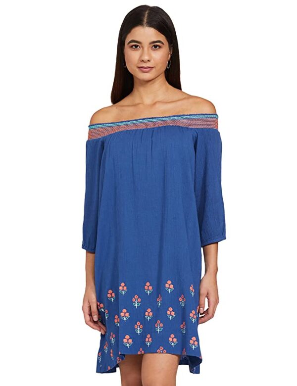global desi Women's Cotton Skater Dress
