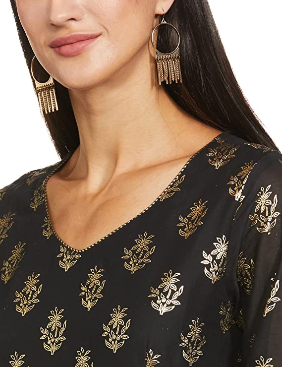 Women's Cotton Fit and Flare Below The Knee Dress - Image 3