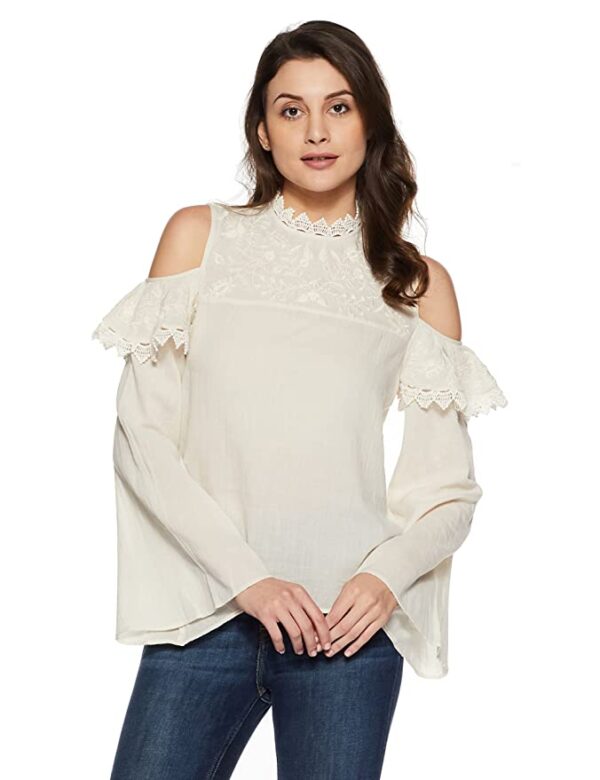 Kimiku Women's Plain Regular Fit Top