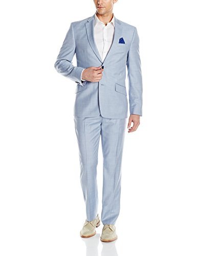 Ben Sherman Men's Two Button Slim Fit Chambray Suit
