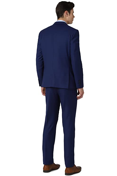 Van Heusen Men's Wool Blend Navy Four Piece Suit Business Pants Set (VHSUWSLFN33199 44) - Image 2