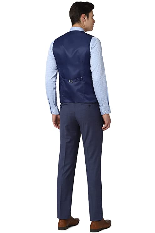 Van Heusen Men's Wool Blend Navy Four Piece Suit Business Pants Set (VHSUWSLFN33199 44) - Image 3