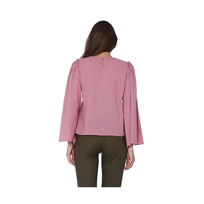 VERO MODA Womens Round Neck Slub Top - Image 2