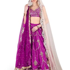 PAWS & FEET Falsa Floral Jharoka Bridal Lehnga