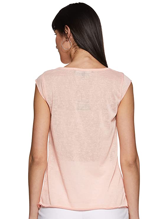 VERO MODA Womens Round Neck Slub T-Shirt - Image 2