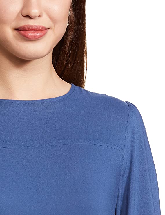 Marks & Spencer Women's Polyester A-Line Knee-Length Casual Dress (T42_4398_Navy_M) - Image 3